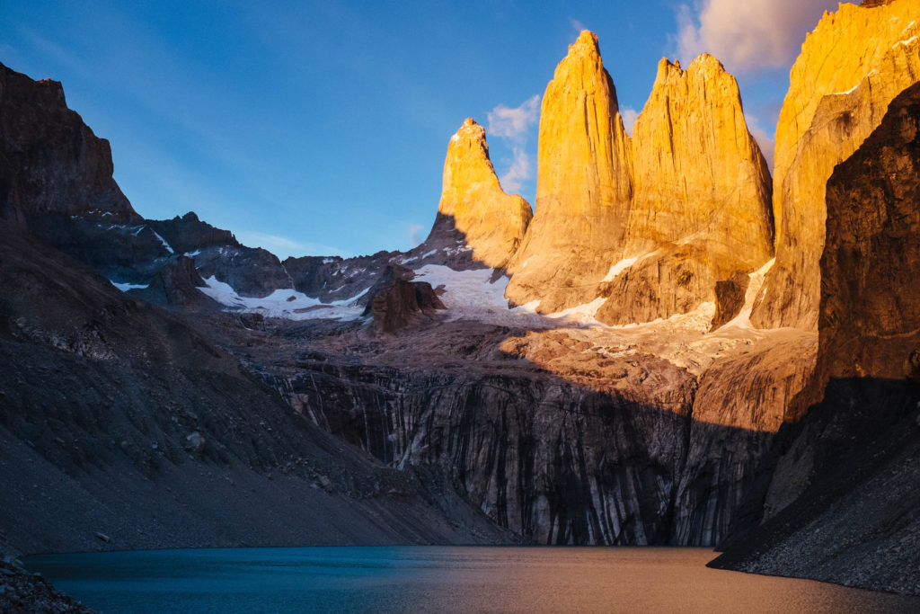 Sunrise at Torres del Paine.