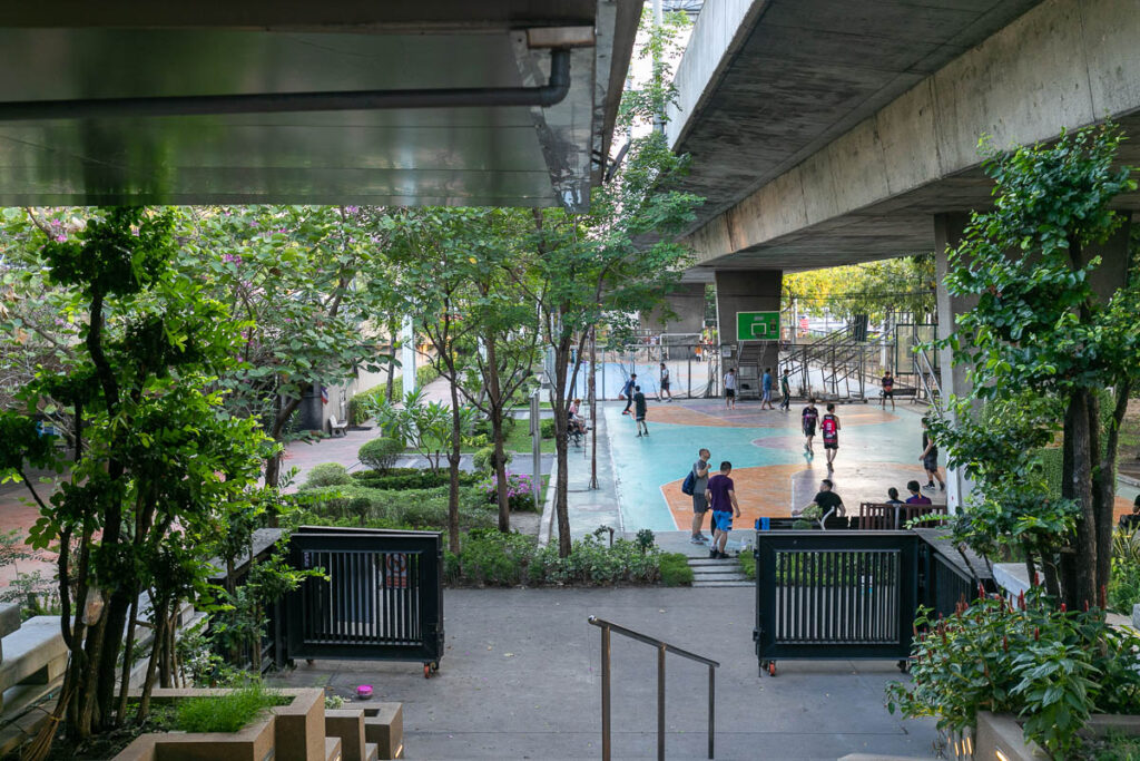 Underneath Chao Phraya Sky Park